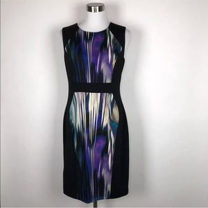 Calvin Klein Sheath Dress Black Purple Sz 8